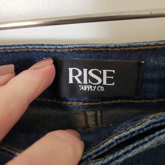 RISE SUPPLY CO Straght Leg "Fearless" Denim Jeans Size 7 NWT High Rise NWT - Picture 6 of 7